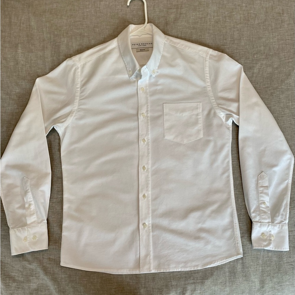 Peter Manning Weekend Oxford, White, Size 3 Slim